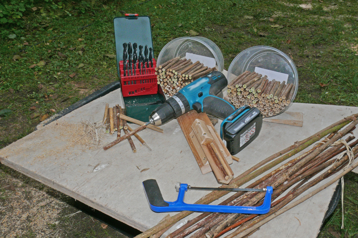 Zulängen der Röhrchen und ausbohren